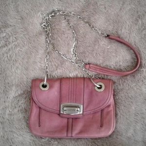 B. Makowsky Crossbody Purse Bag Plum Leather